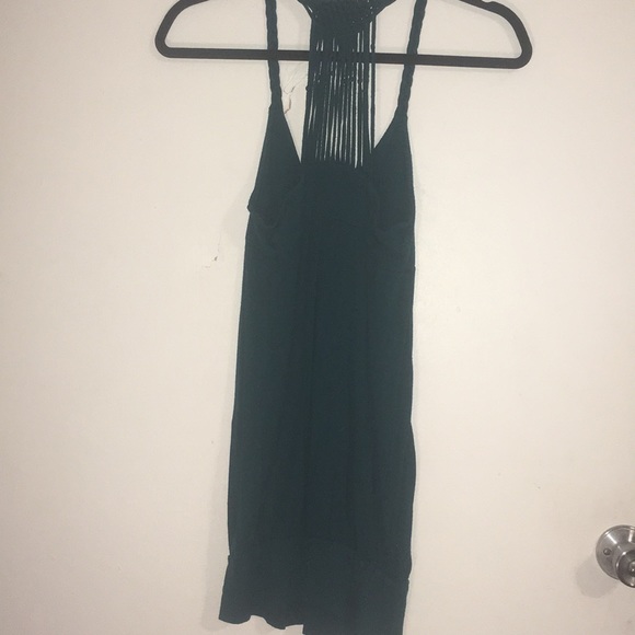 Long dark Turquoise tank top, string detailing (L) - Picture 6 of 11